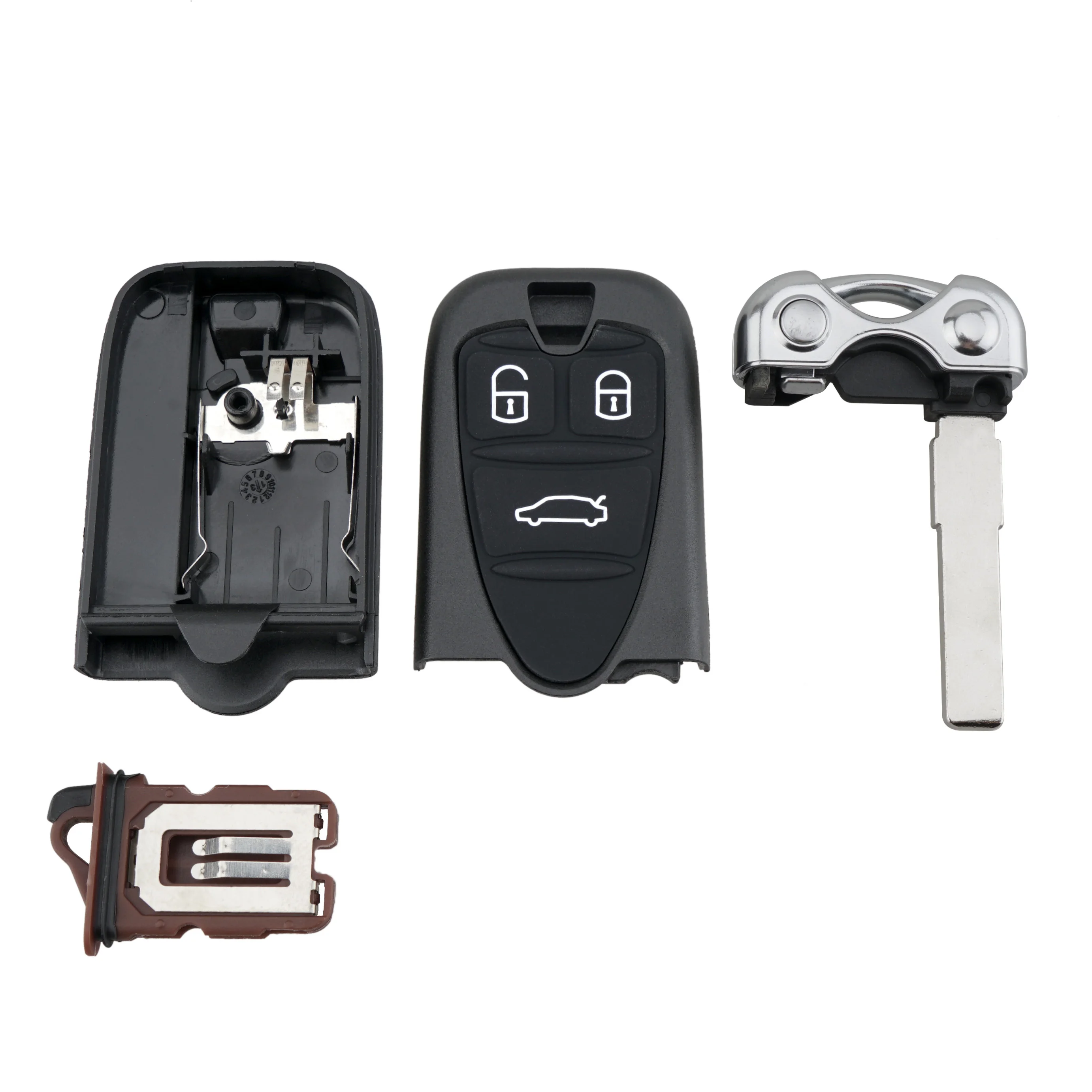 

QWMEND 3 Buttons Smart Car Key Shell Fob for Alfa Romeo 159 2005-2011 Replacement Car Remote Key Case Cover Uncut Blade Auto