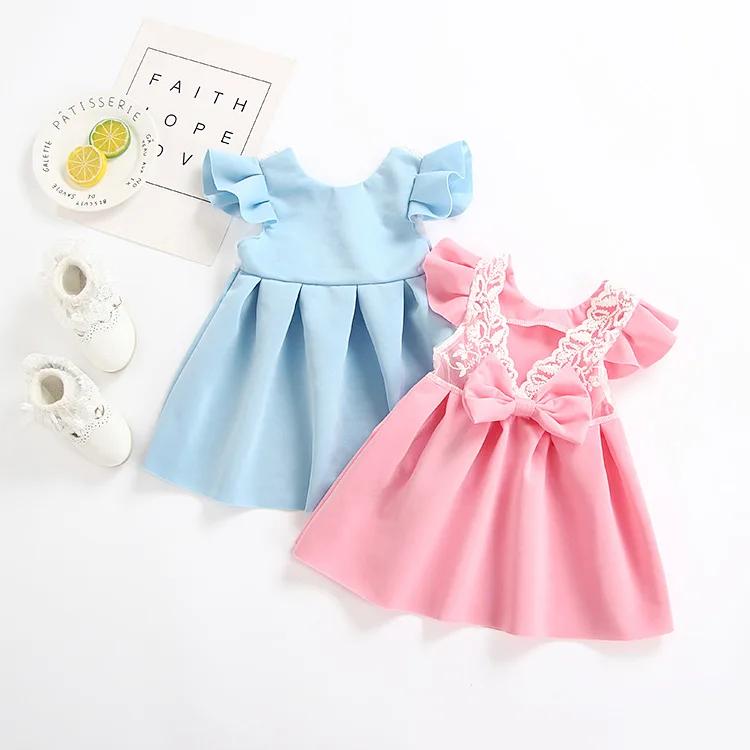 Летнее милое кружевное платье принцессы с цветами для девочек лидер продаж 2018