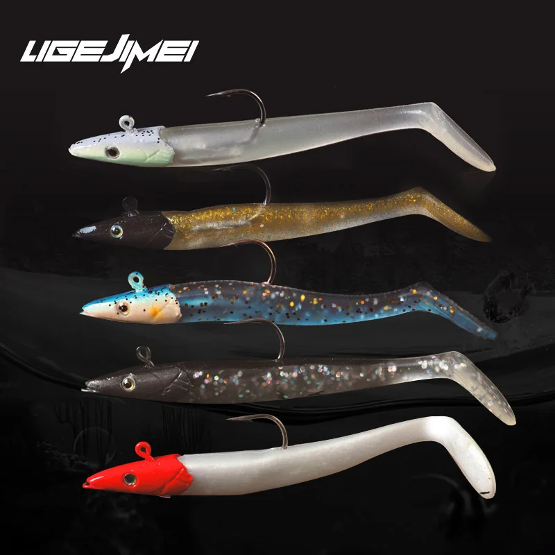 

5pcs/Lot Soft Lure Jig Head Lead Slow Jigging Fishing Lure Set Soft-Bait 11cm 19g Swimbait Wobblers Bass Pike Artificial Tackle
