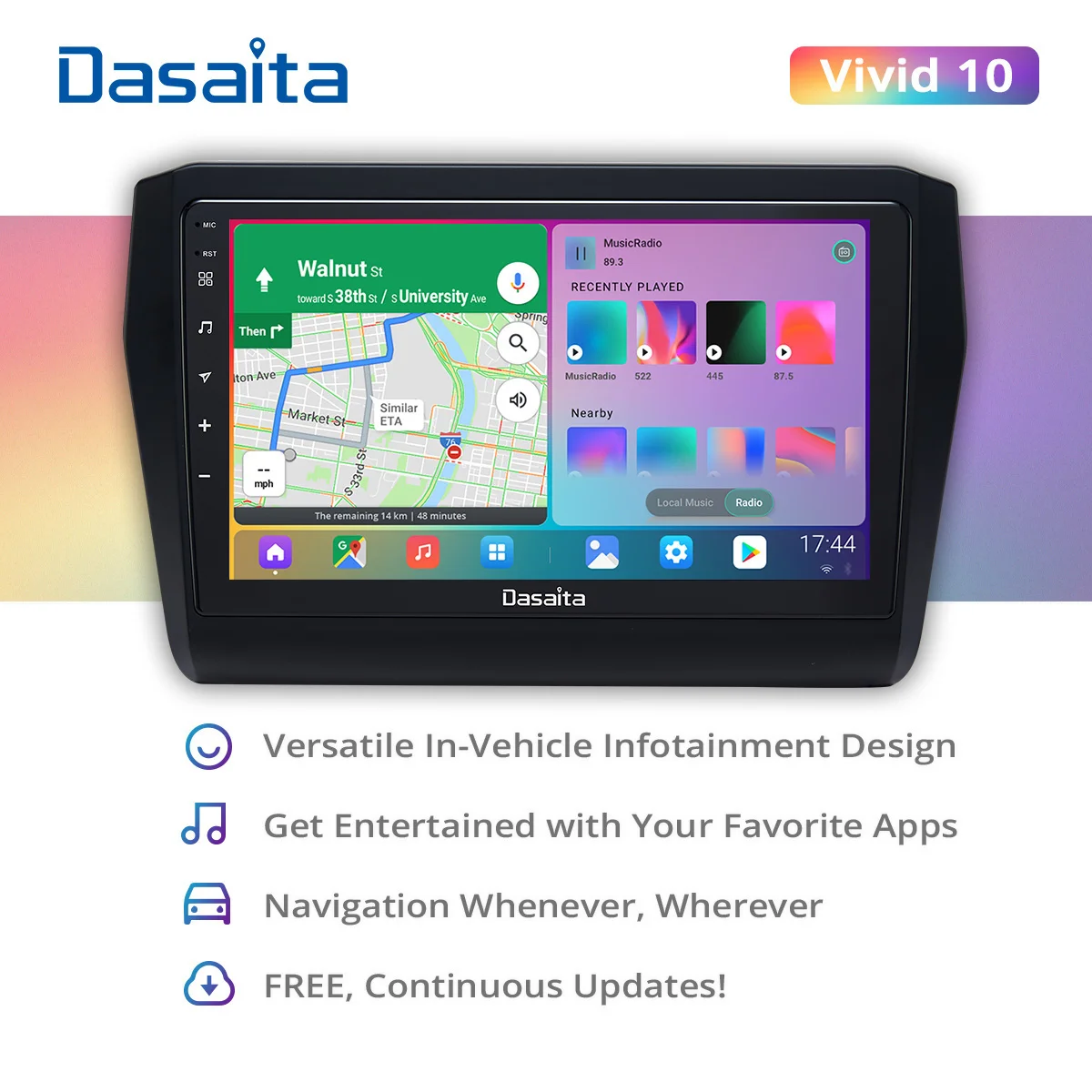 Dasaita яркий для Suzuki Swift 2018 2019 2020 Carplay Android автомобильный стереоплеер 1280*720 IPS
