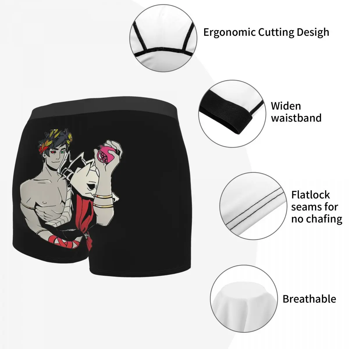 Main Character Hades Roguelike Action Role-playing Game Underpants Cotton Panties Man Underwear Comfortable Shorts Boxer Briefs | Мужская