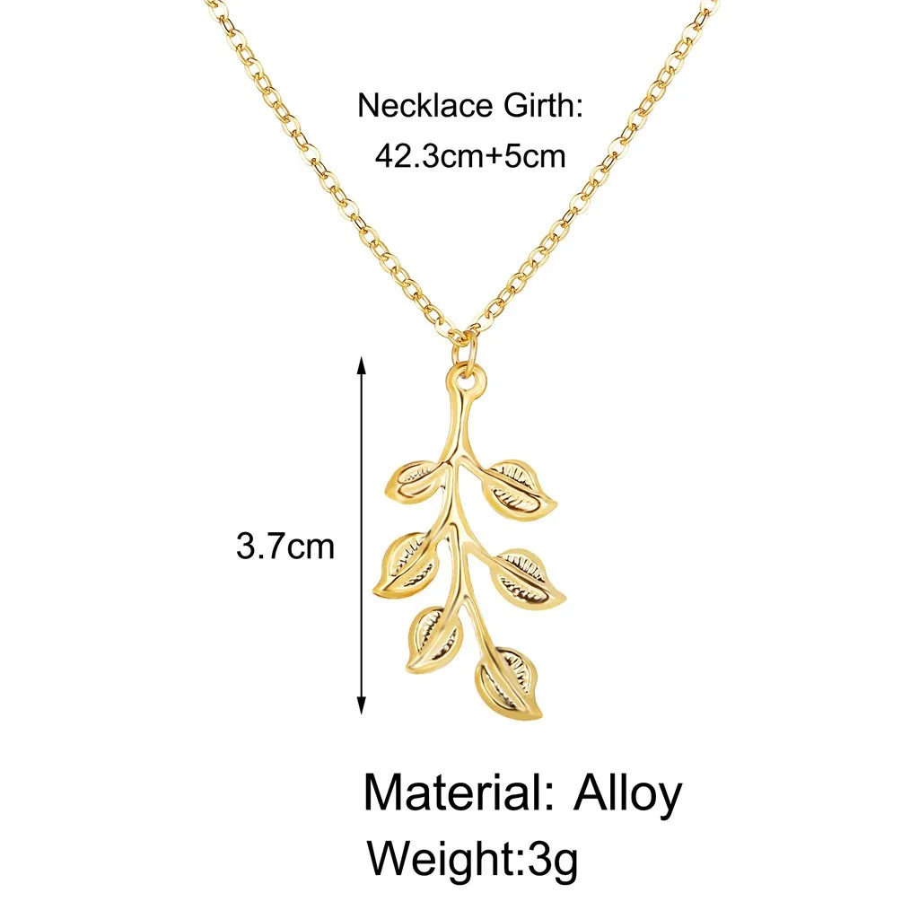 

Fashion Leaf Pendant Women Retro Simple Temperament Clavicle Necklace Chain Ladies Plants Pattern Jewelry collar mujer 2021