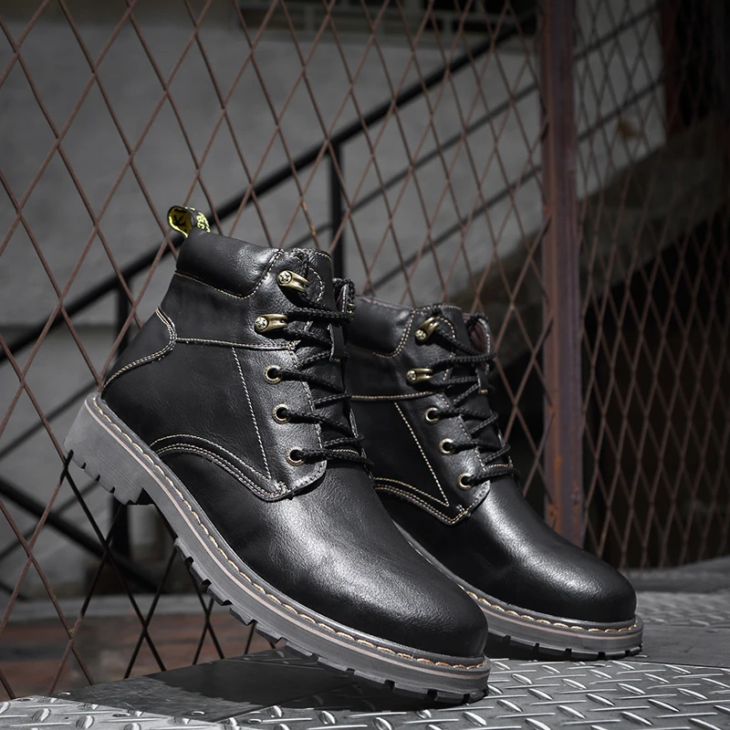 

casual brown winter zapatillas military thick shoes sole zapatos top for hightop high mens coturno home men vintage de footwear