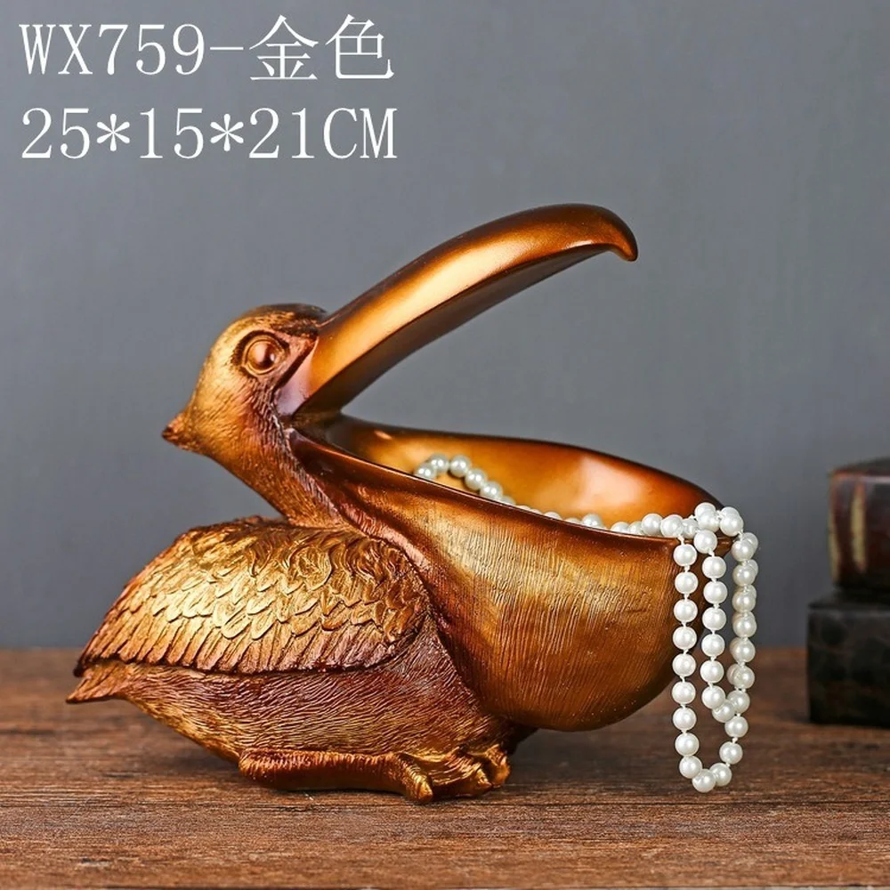 

European animal ornaments key storage crafts living room office creative big mouth pelican bird porch decorations
