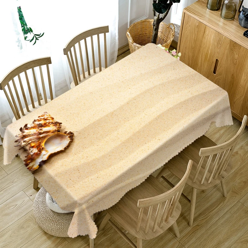 Плотная хлопковая скатерть с 3d рисунком стеклянная бутылка и морская звезда