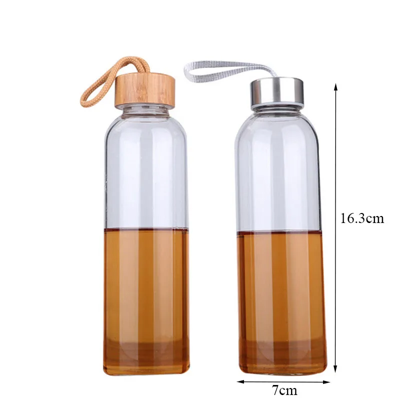 

Outdoor Portable Sport Glass Water Bottle With Rope Tour Travel Drinkware Car Adults Transparent Direct Drinking Tea Bottle