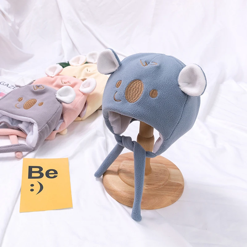 Осень-зима шапка для малышей Носки с рисунком медведя из мультика шапки