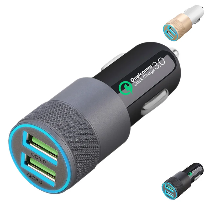 

QC3.0 Mobile Phone Car Charger 2.4A Dual USB Car Charger Car Lighter Charging Head