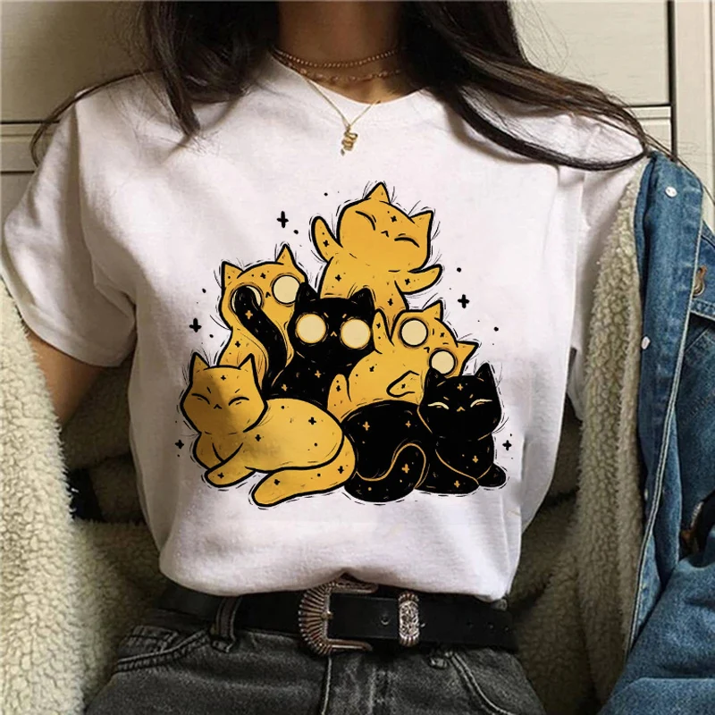 

90s Women's Sweet Beach Love Funny Style Cartoon Summer Casual Printing Short-sleeved Cute Clothes Tops T-shirts T-shirts