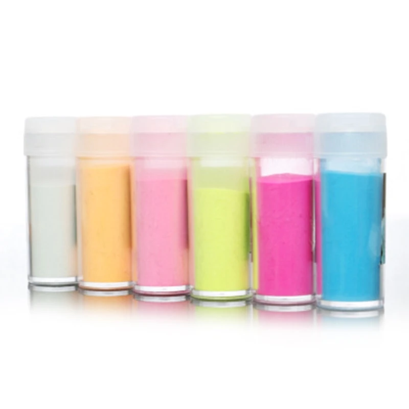 

12 Colors Fluorescent Nail Glitter Powder Neon Phosphor Luminous Pigment Decor B36D