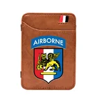 Классический Air Force Airborne дизайн коричневый волшебный кошелек Мужская и женская повседневная Кожаная Мини Деньги Кулон с зажимами для кредитных карт кошелек подарки