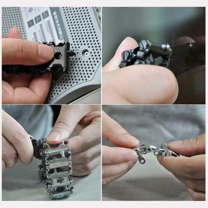 

Wearable Tread 29 In 1 Multi-function Tool Bracelet Strap Multi-function Screwdriver Outdoor Emergency Kit Multi Tool New 8