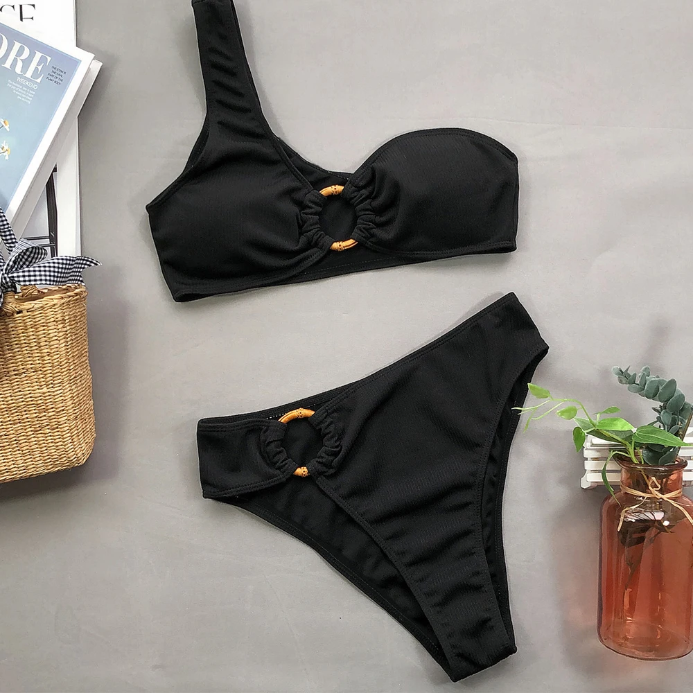 Женский купальник с одним плечом Vigorashely сексуальный зеленый комплект бикини Neno