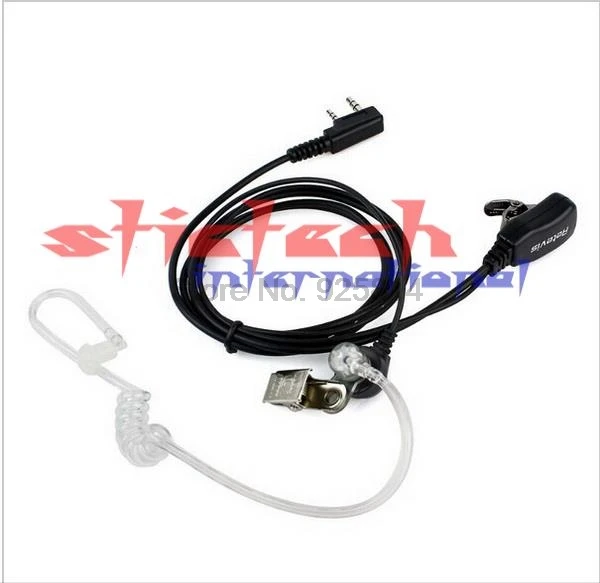 Через dhl или ems 500 шт 2 контактный скрытый акустический трубчатый наушник для PTT MIC