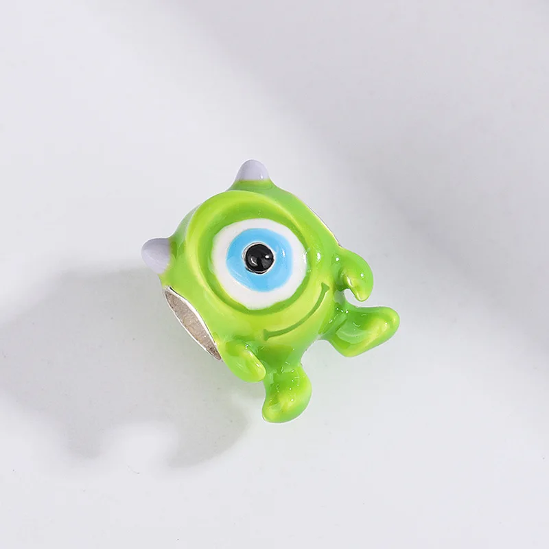 Бриллиантовые эмалированные бусины с зелеными волосами Монокулярные Подвески