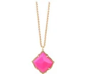 2019 new gold tone four sided polygon quadrilateral faceted candy resin stone big statement necklace pendants for women