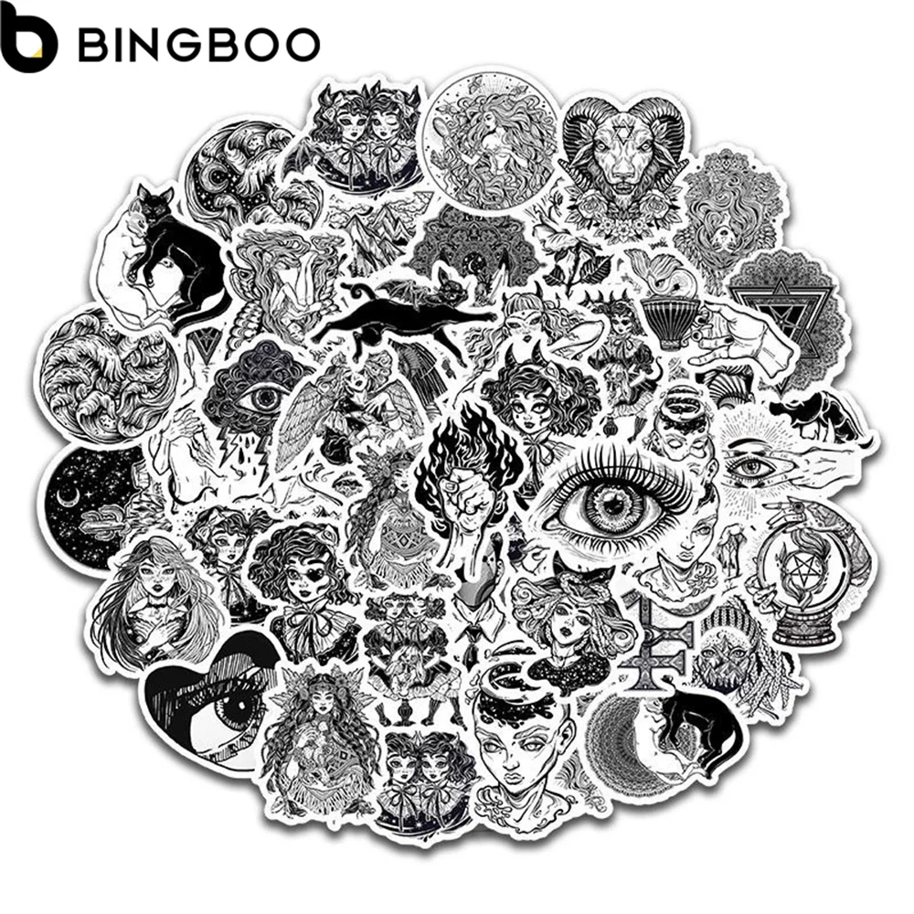 

20 50 PCS Cool Punk Gothic Stickers Vinyl Waterproof Stickers for Laptop,Skateboard,Water Bottles,Computer,Phone For Girls Teens