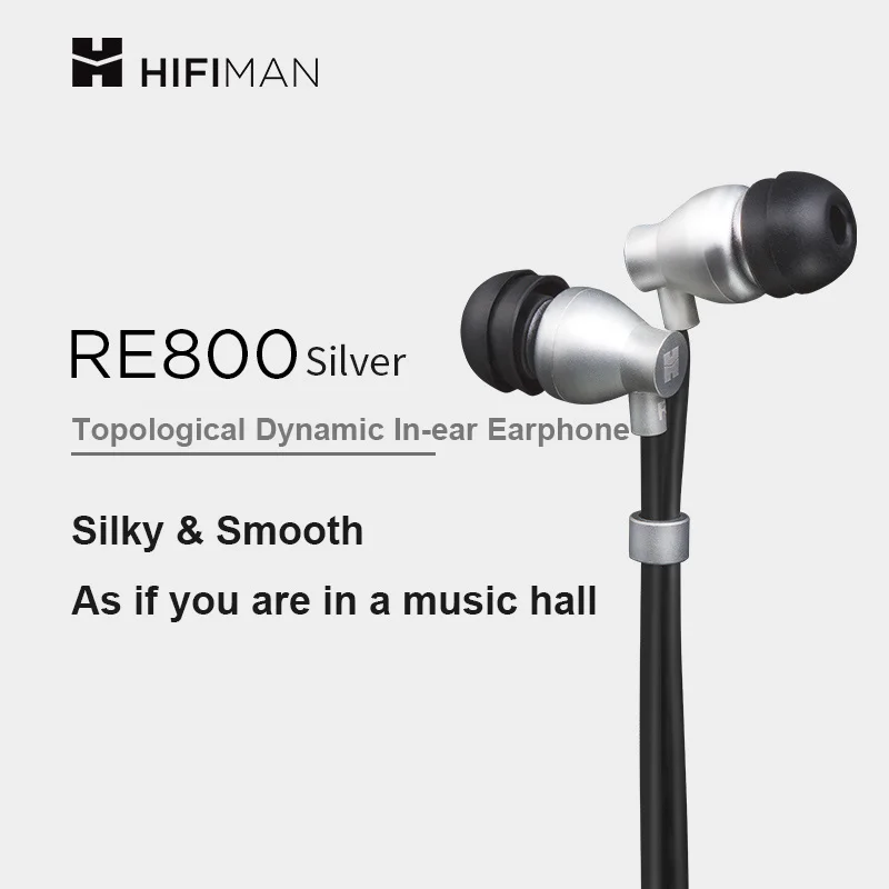 

Original Hifiman RE800 Silver Wired Earphones Hifi Topological Dynamic In-Ear Monitor Headphones With 3.5mm Plug vs moondrop