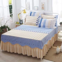 2019 new lace world printed bed skirt with surface bed mattress cover sheets home textile bedding