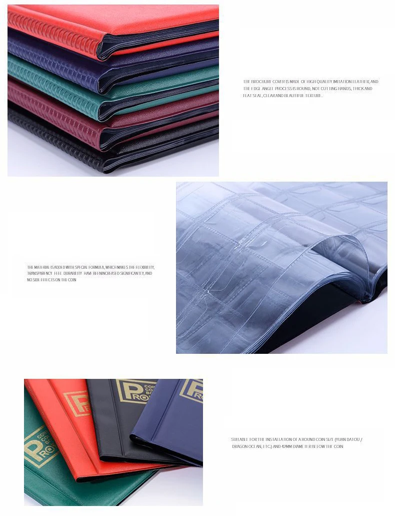 120 листов кошелька альбом для монет 4 цветов портативный книга хранения чехол