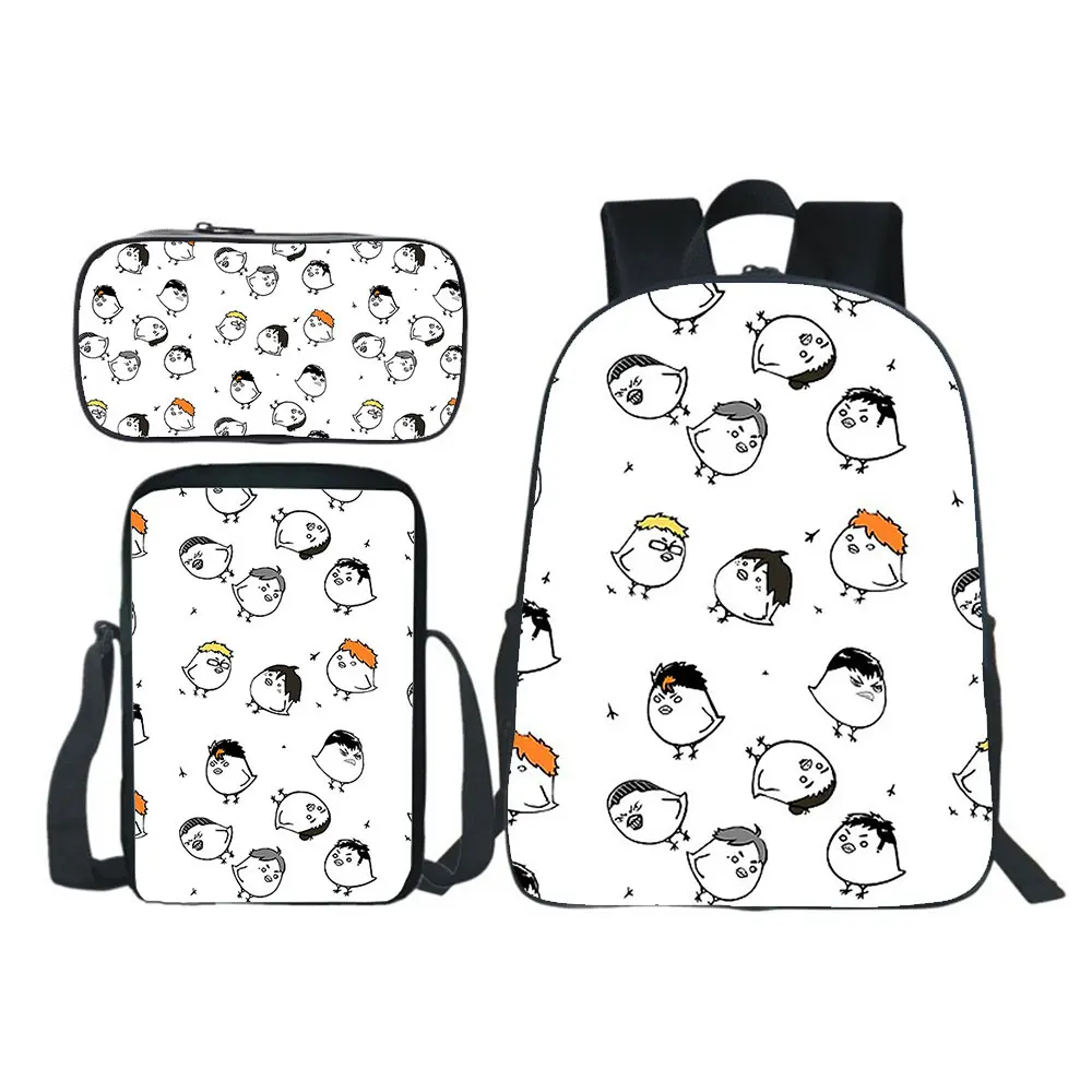 

Anime Haikyuu Backpack 3pcs Set Boy Girl School Bag Teens Bookbag Kids Rucksack Gift(backpack+shouder Bag+pen Bag) New