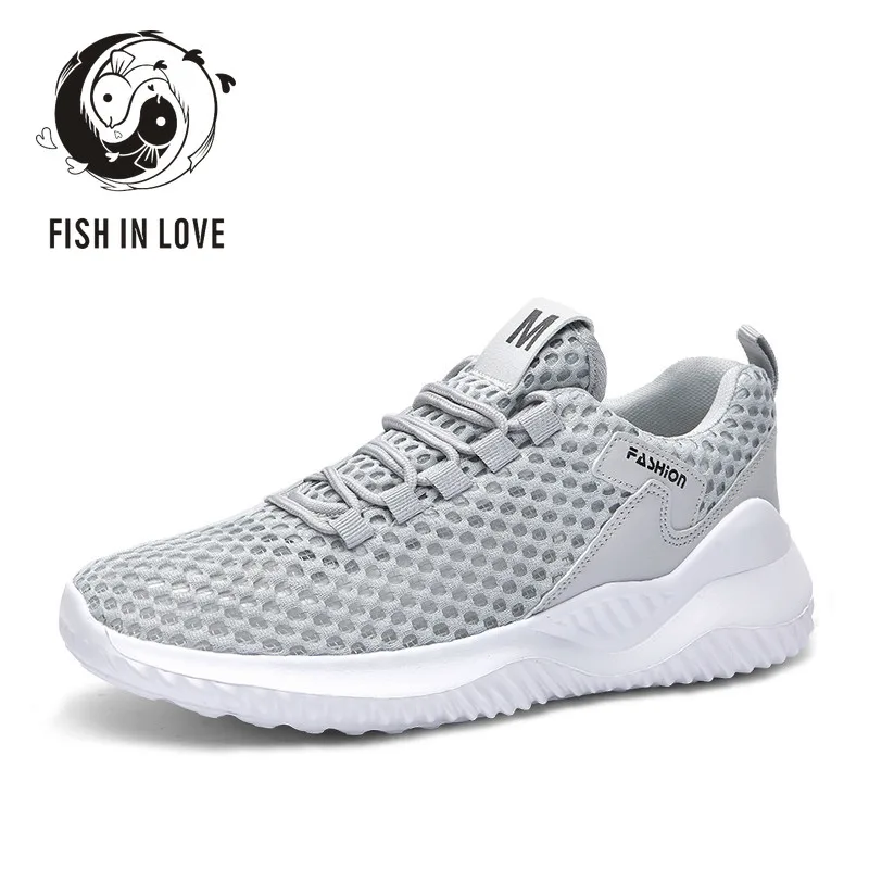 FISH IN LOVE Man Sneakers Mannen Schoenen Schoen Mannelijke Casual Comfort Ademend Lichtgewicht Wandelen Sneaker GY433 | Обувь