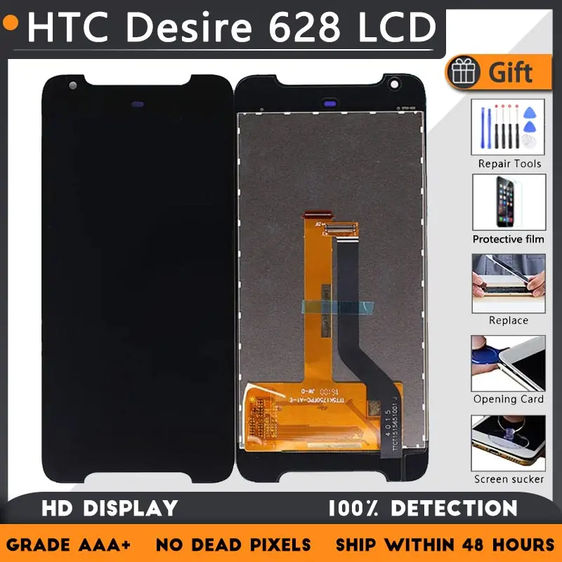 

For HTC Desire 628 LCD screen assembly touch glass,5 inches LCD Display original Black White