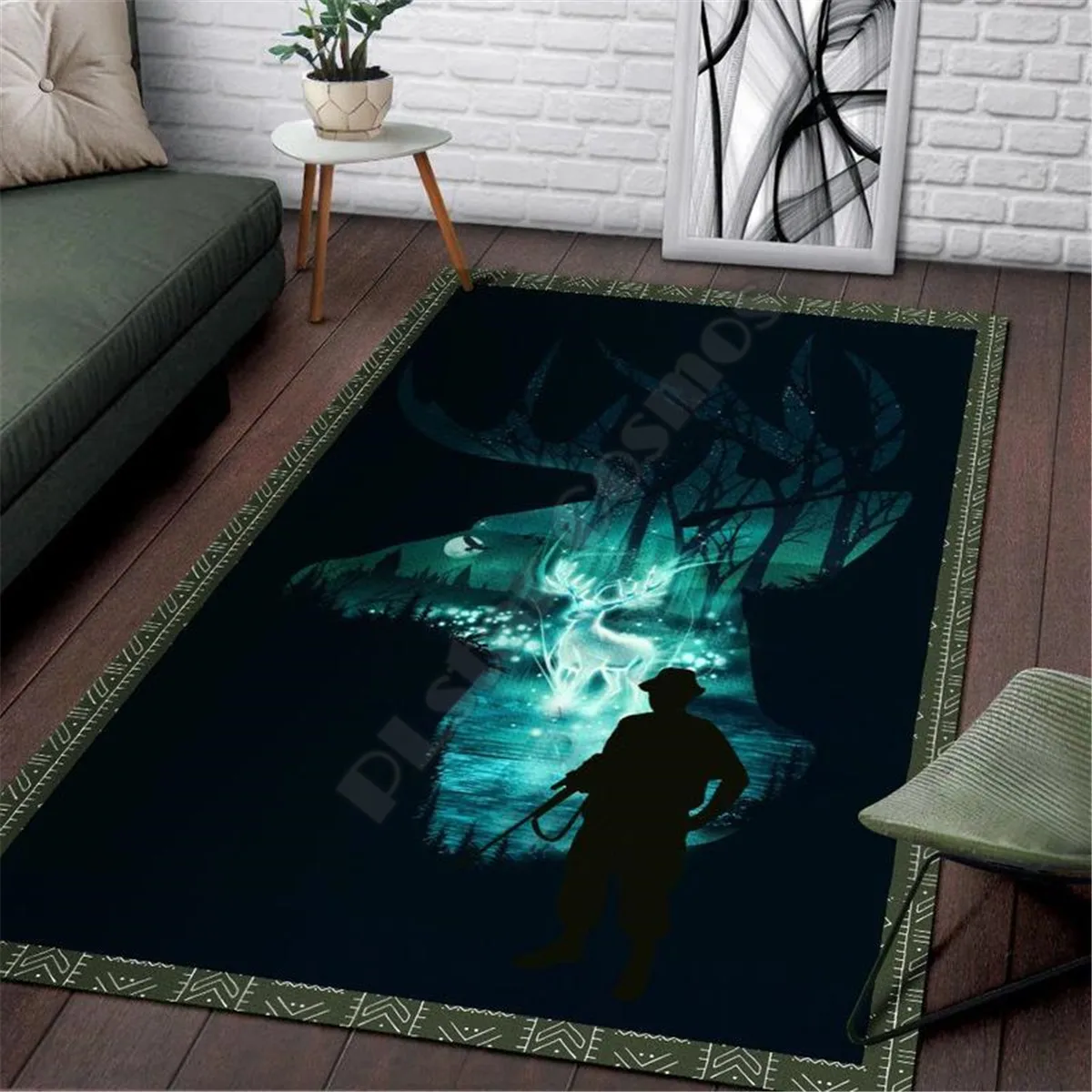 

Ковер для охоты с оленями, нескользящий 3D коврик с принтом, мягкий ковер для столовой, гостиной, спальни 02