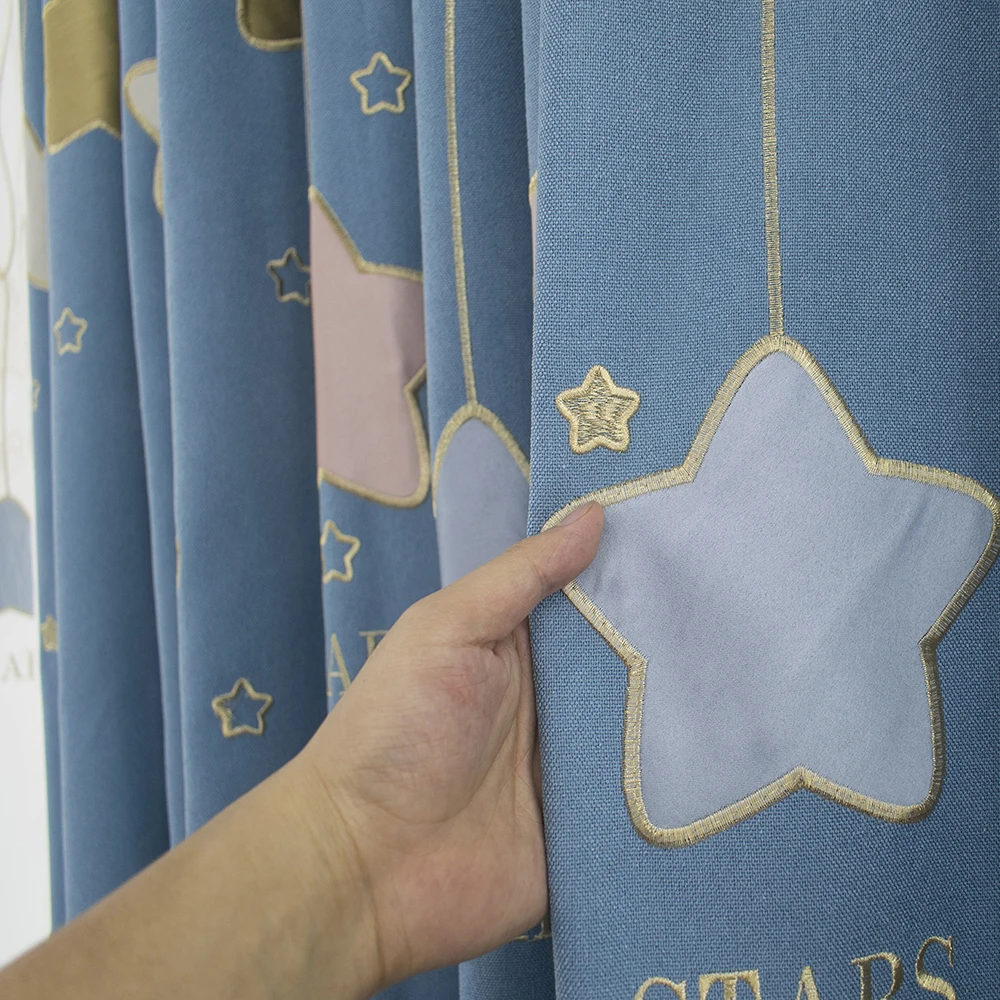 Серые бархатные шторы со звездами и вышивкой белые коридоры для гостиной спальни