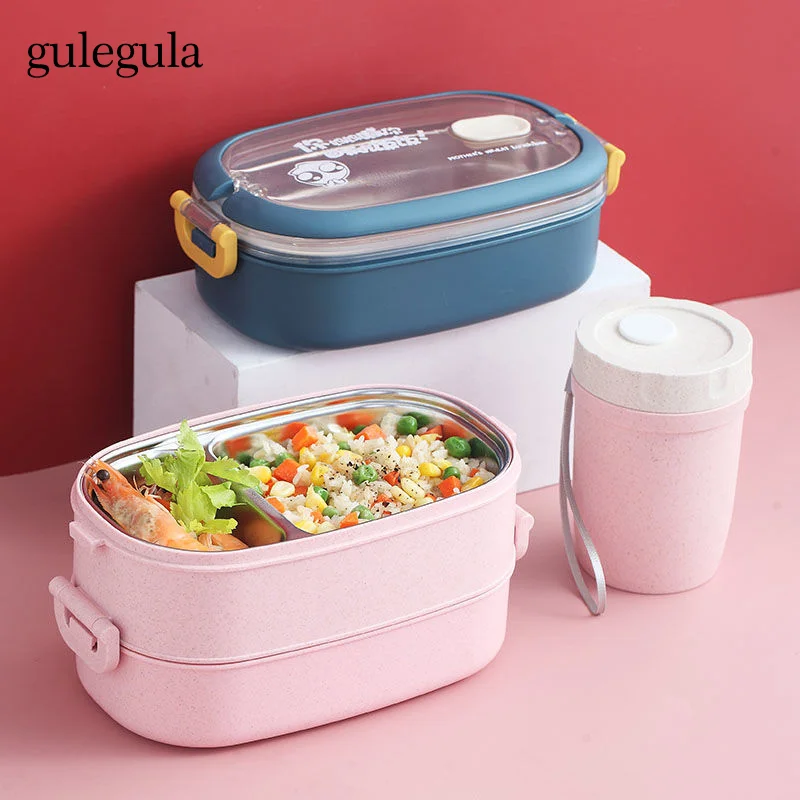 Изолированные контейнеры Bento из нержавеющей стали для детей многослойные