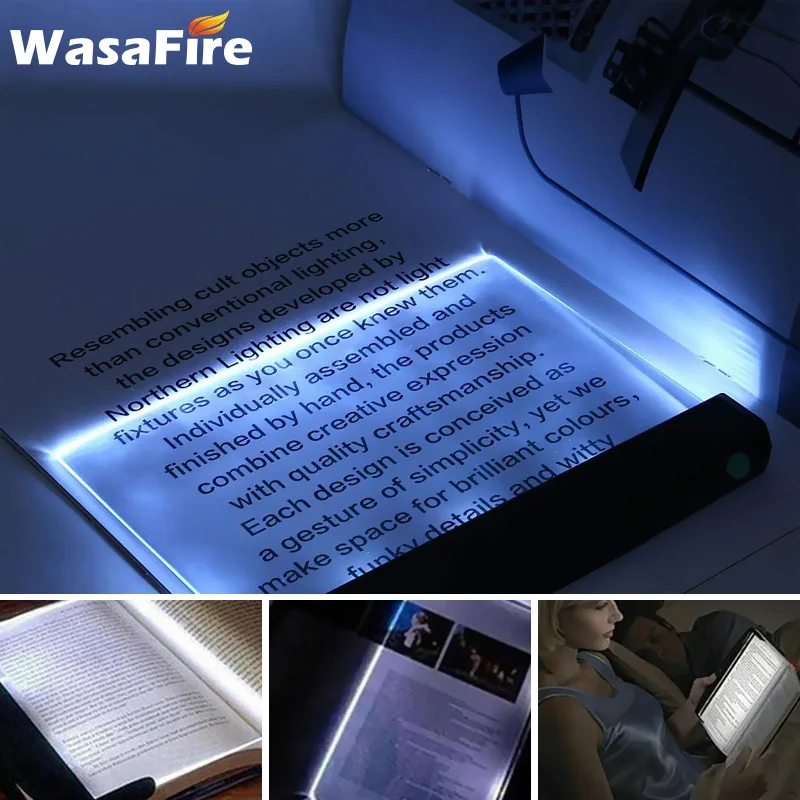 

Drop Shipping Flat Plate LED Book Light Reading Night Light Travel Dormitory Desk Lamp Home Kid Bedroom Read Creative Gadgets