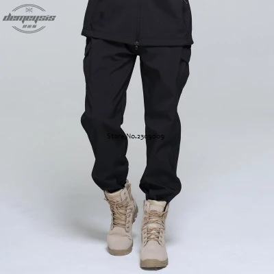 black pants Военная Тактическая форма, водонепроницаемая, для охоты, кемпинга, альпинизма, туризма, спортивная куртка и штаны, мужские боевые тренировочные костюмы - Цвет: black pants