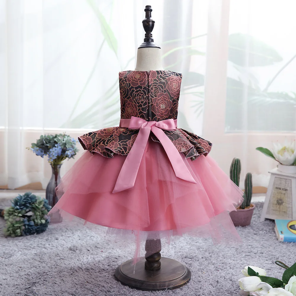 

New Girls Dress Baby Princess Dresses For Baby Embroidery Tulle 1st Year Birthday Dress Costume Infant Party Dress