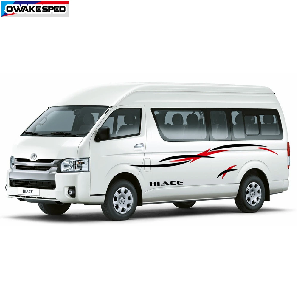 

Наклейки на двери автомобиля для Toyota Hiace 2004-2015, гоночные спортивные полоски, самодельные наклейки, аксессуары для кузова автомобиля