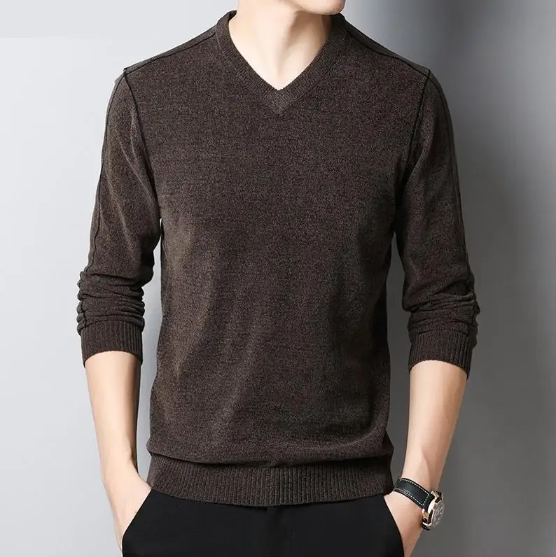 

2022 New Autumn Winter Sweater Men V-neck Long Sleeve Sweaters Male Pp44