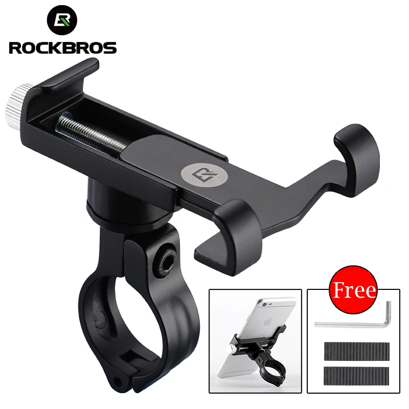 

ROCKBROS Cycling Adjustable Universal Aluminum Bike Phone Mount Stand 3.5-6.2 Inch Phone Bicycle Handlebar Mount Holder Bracket
