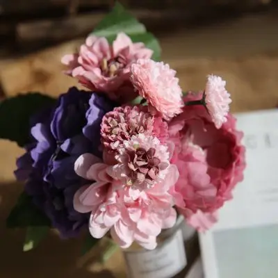 Dahlia пион луч моделирования искусственные цветы украшение для домашней мебели