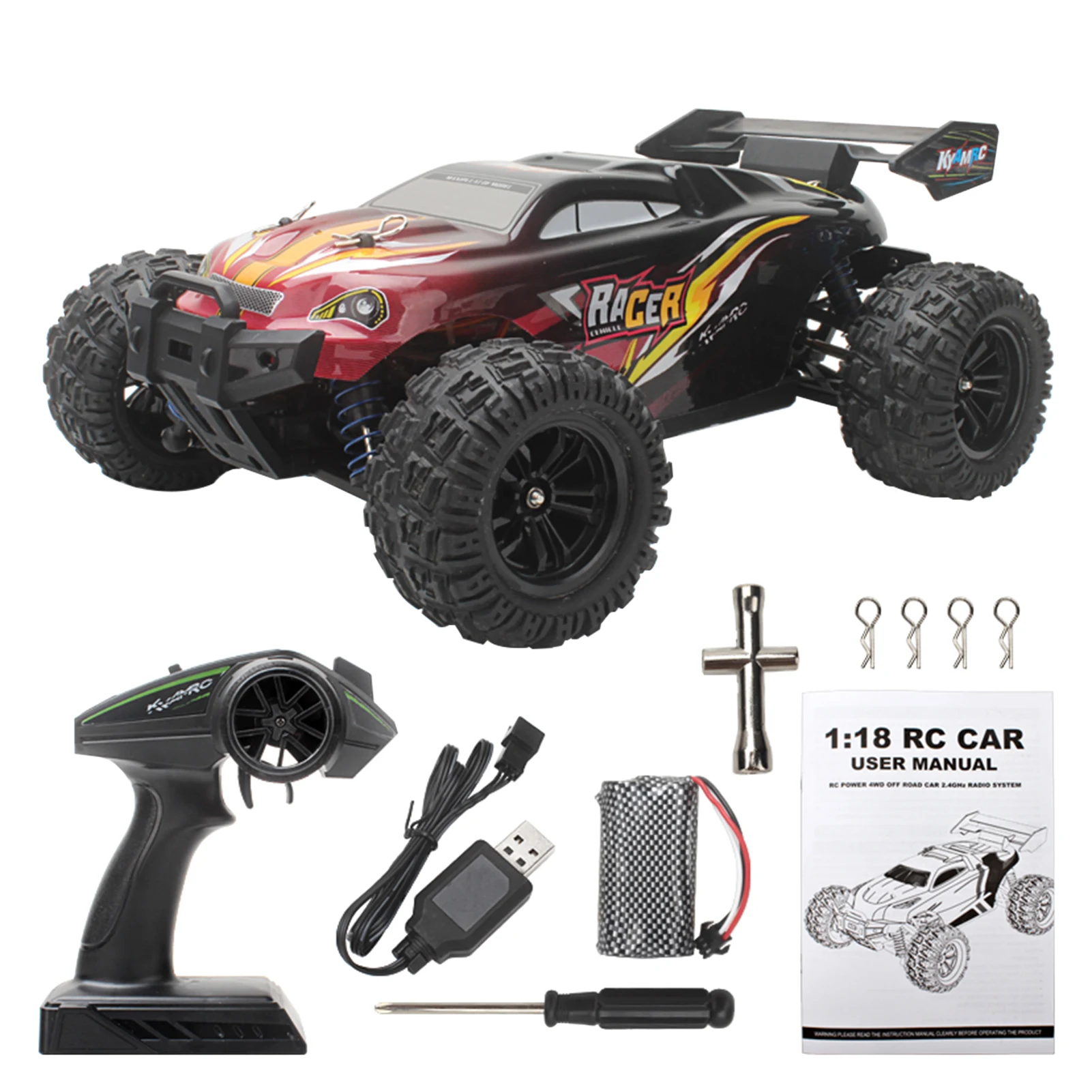 

2.4 GHZ High Speed Racing Car 1:16 RC Trucks 4x4 Offroad RC Cars Remote Control Car for Boys with Headlights Electric Rock Crawl