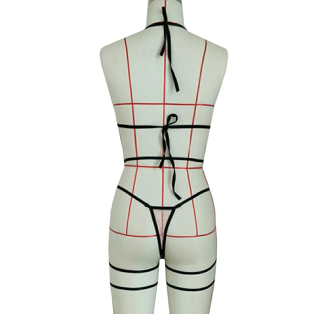 

New Sexy Lingerie G-string Thong Women Lace Flower Bra Wireless Bandage Bra Thong Set Underwear Pajamas Intimates Underwear