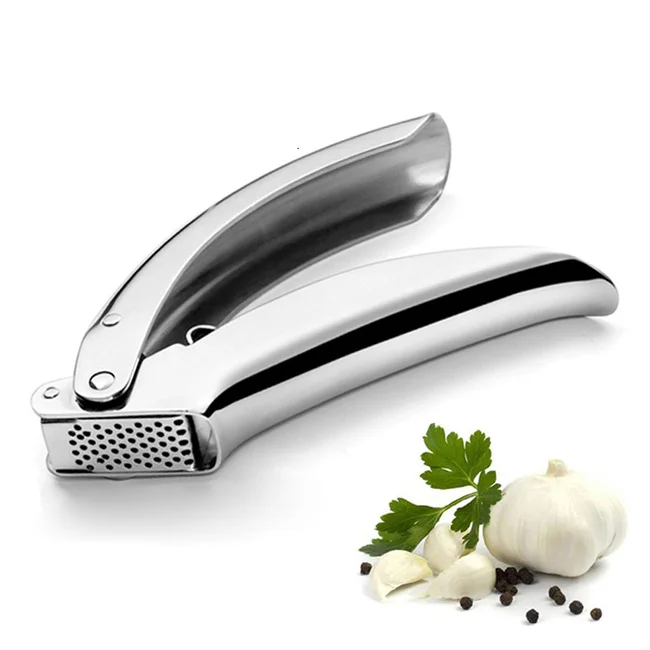 

Easy Clean Rust Proof Dishwasher Safe Stainless Steel Rocker Peeler Set Crusher Mincer Garlic Press