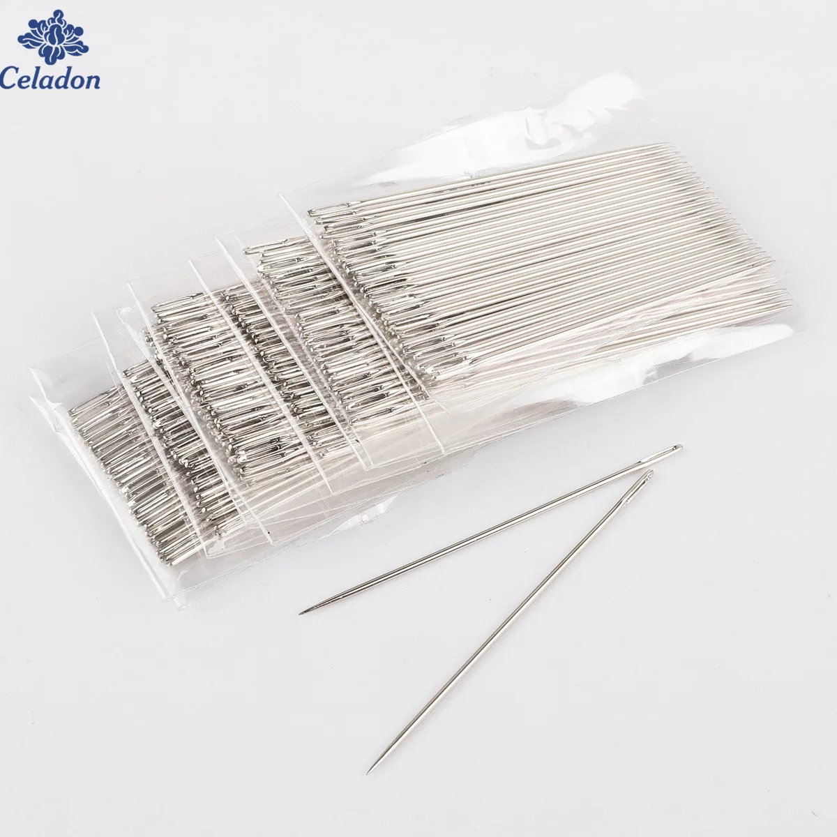 Оптовая продажа 25 шт./лот швейные иглы из нержавеющей стали с большими ушками