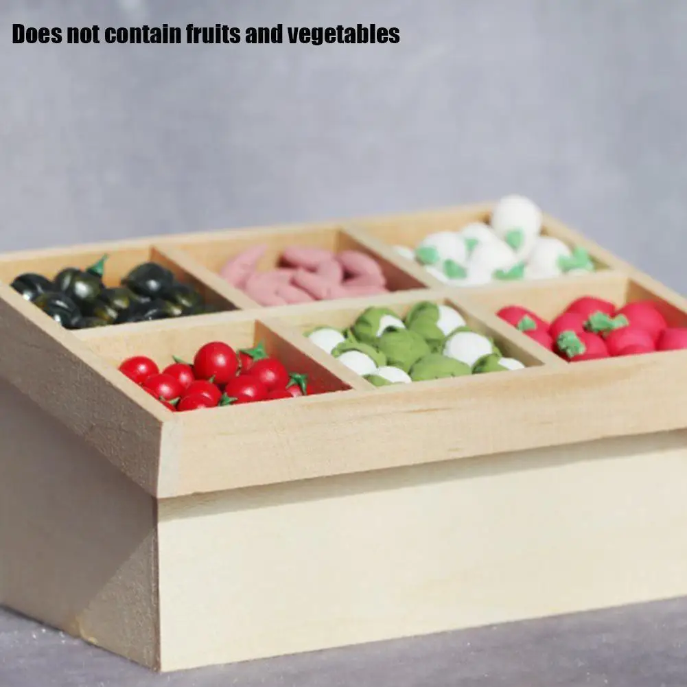 

1:12 House Wood Miniature Fruit Vegetable Rack Food Toys House Model Accessories Shelf Handmade Furniture Wooden S M7u1