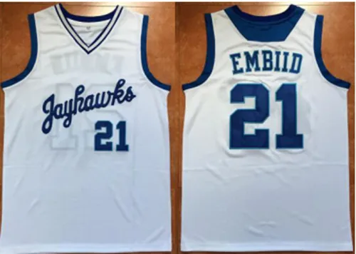 

Майка для баскетбола с вышивкой, #22, эндри Виггинс, #21, джэль, эмбиид, Канзас, Jayhawks, KU