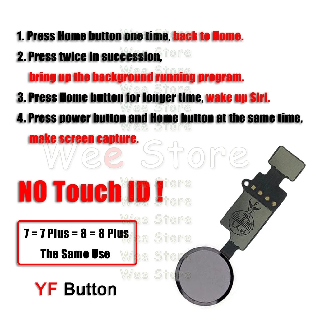 Универсальное восстановление обычных функций Кнопка возврата домой для iPhone 7 8 Plus