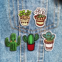 rshczy cute shirt brooch cartoon potted cactus lapel pin acrylic badges hat coat jeans accessories jewelry gifts