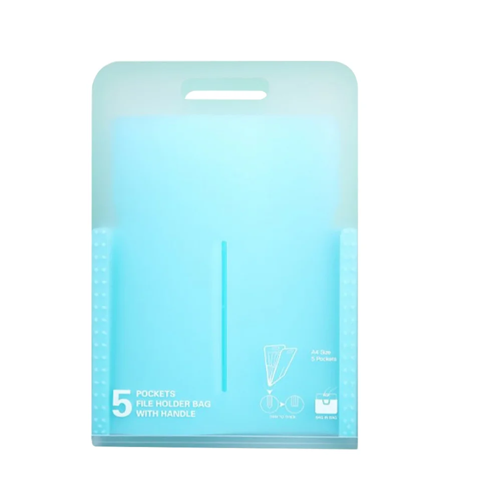 

A4 Size Document Bag Portable File Folder Multi-layer 5 Pockets File Organizer