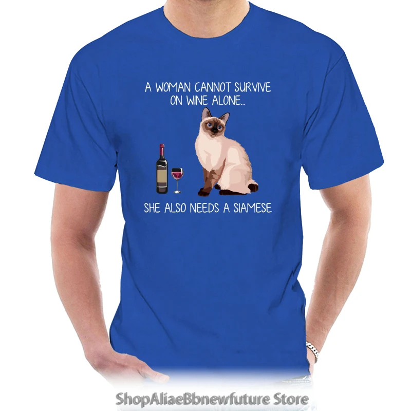 

T Shirt Siamese And Wine Funny Cat Womens Premium T-Shirt 4010Y