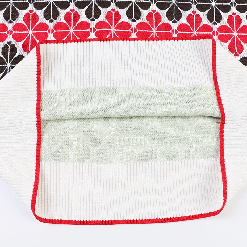 Жаккардовый вязаный пуловер летний свитер Топ 2020 новый с круглым вырезом и