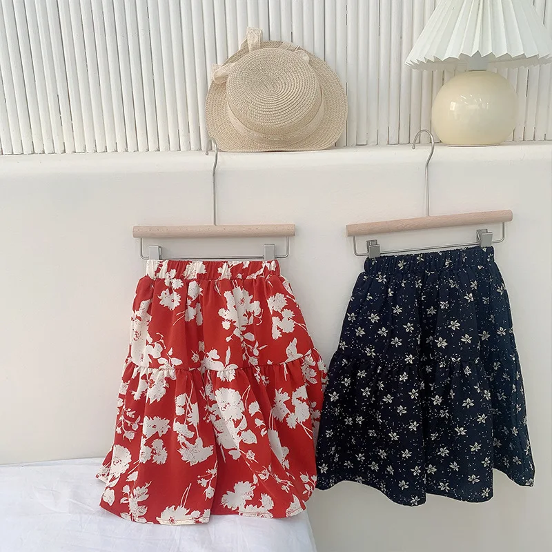 

2-7 Y Baby Girls Skirts 2021 New Summer Kids Fashion Floral Skirt for Girl 2-7 Y Children's Korean Style Skirts Toddler Clothes
