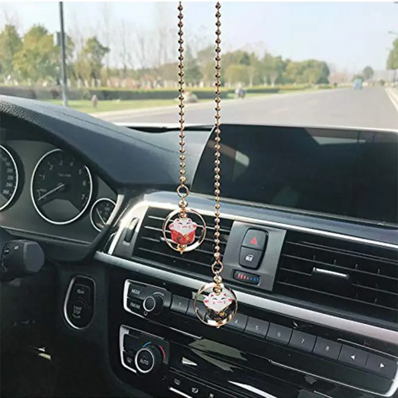 Подвеска для автомобиля с милым кристаллом на удачу подвеска украшение интерьер